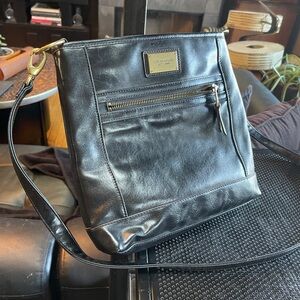 Tignanello black Leather Crossbody Bag